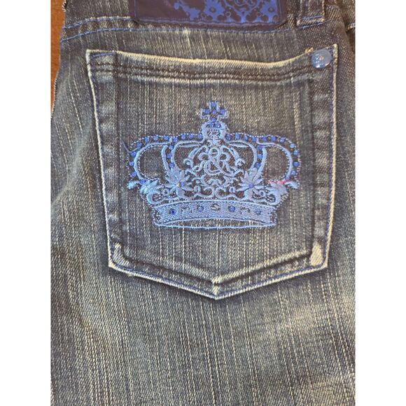 Rock Republic Kasandre Womens Jeans Size 3/4 w/Royal BLue Jewel Crowns - Picture 8 of 11